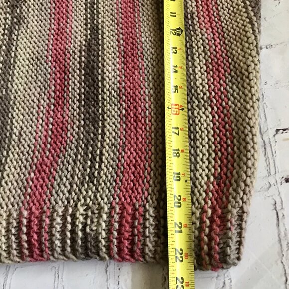 Love Change Italy Women’s Natural Pink Striped Lace Up Front Women’s Sweater - Picture 5 of 6